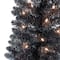 6ft. Pre-Lit Black Tinsel Artificial Tree, Clear Lights